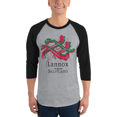 Image of Clan Lennox Tartan Scottish Sleeve Baseball Tee