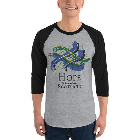 Image of Clan Hope Tartan Scottish Sleeve Baseball Tee