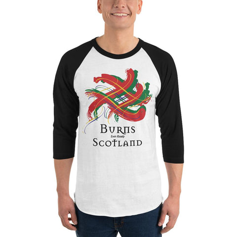 Image of Clan Burns Tartan Scottish Sleeve Baseball Tee 