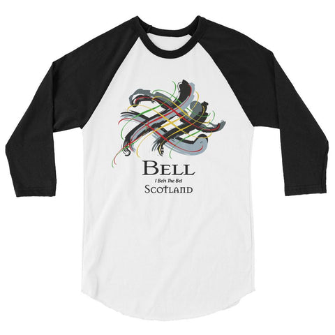 Image of Clan Bell Tartan Scottish Sleeve Baseball Tee