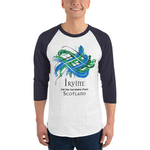 Clan Irvine Classic Tartan Scottish Sleeve Baseball Tee