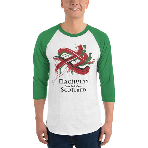 Image of Clan MacAulay Tartan Scottish Sleeve Baseball Tee