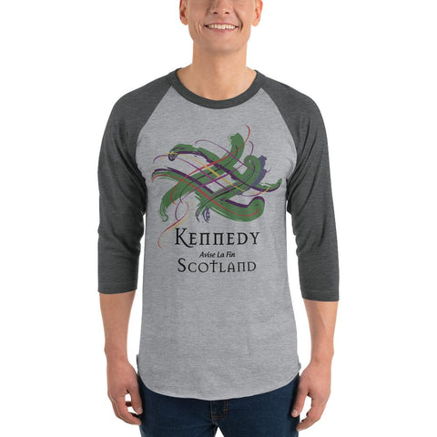 Image of Clan Kennedy Tartan Scottish Sleeve Baseball Tee