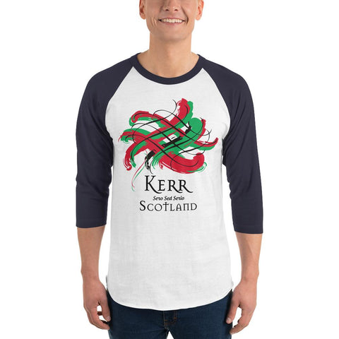 Image of Clan Kerr Tartan Scottish Sleeve Baseball Tee