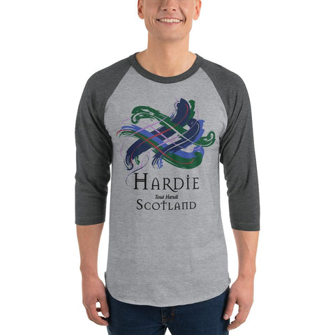 Image of Clan Hardie Tartan Scottish Sleeve Baseball Tee