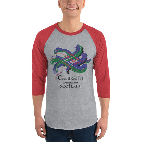 Image of Clan Galbraith Tartan Scottish Sleeve Baseball Tee