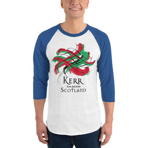 Image of Clan Kerr Tartan Scottish Sleeve Baseball Tee