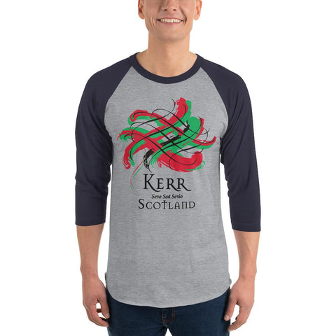 Image of Clan Kerr Tartan Scottish Sleeve Baseball Tee