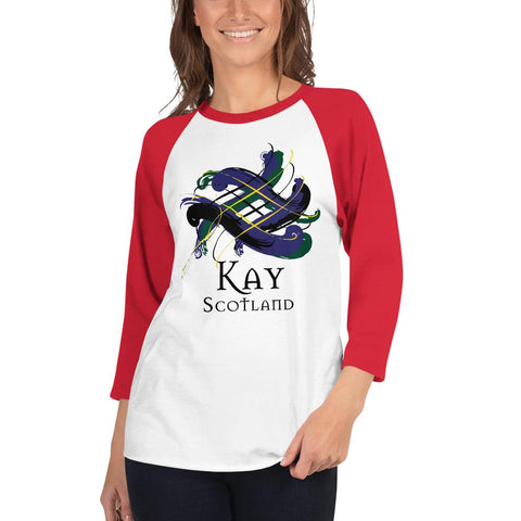 Image of Clan Kay Tartan Scottish Sleeve Baseball Tee