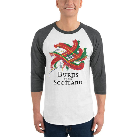 Image of Clan Burns Tartan Scottish Sleeve Baseball Tee