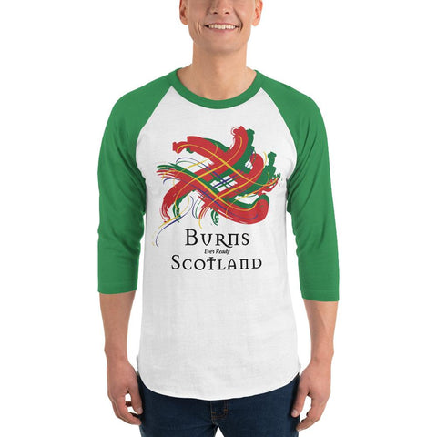 Image of Clan Burns Tartan Scottish Sleeve Baseball Tee