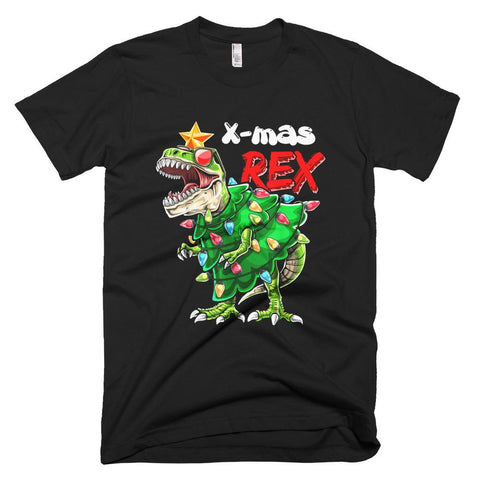 Image of Tree T-Rex Dinosaur Xmas Tree Costume Gift Boys Christmas T-Shirt