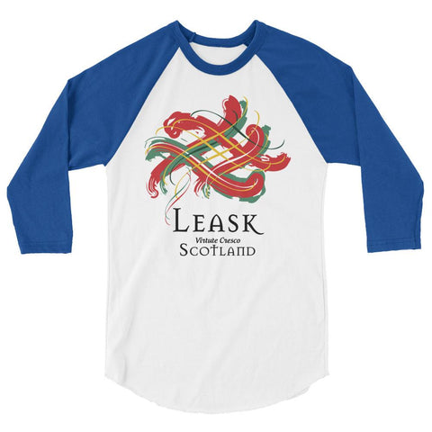 Image of Clan Leask Tartan Scottish Sleeve Baseball Tee