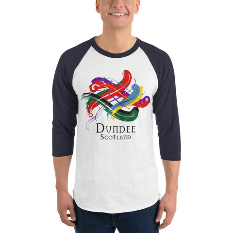 Image of Clan Dundee Scotland Tartan Scottish Sleeve Baseball Tee