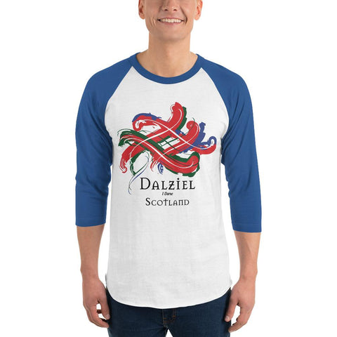 Image of Clan Dalziel Drawstring Tartan Scottish Sleeve Baseball Tee