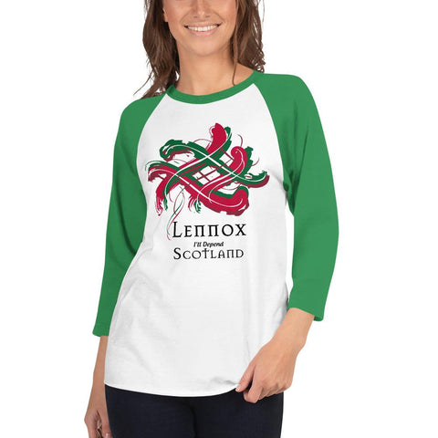 Image of Clan Lennox Tartan Scottish Sleeve Baseball Tee