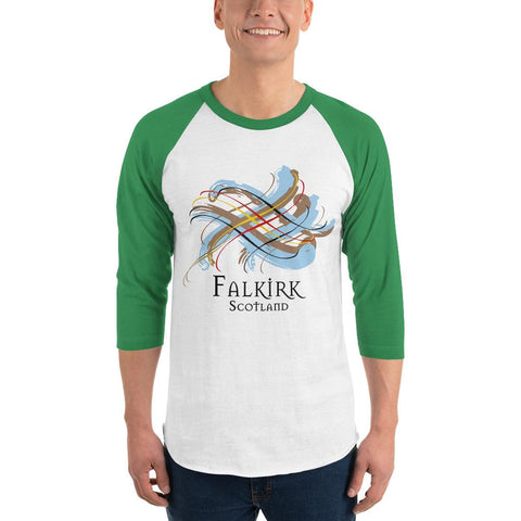 Image of Clan Falkirk Scotland Tartan Scottish Sleeve Baseball Tee