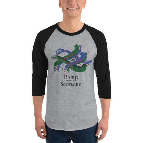 Image of Clan Baird Tartan Scottish Sleeve Baseball Tee