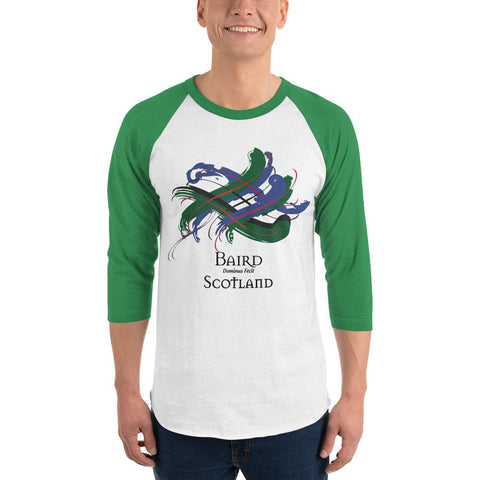 Image of Clan Baird Tartan Scottish Sleeve Baseball Tee