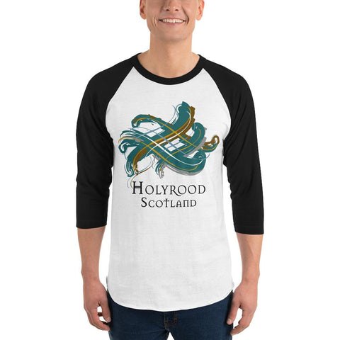 Image of Clan Holyrood Tartan Scottish Sleeve Baseball Tee