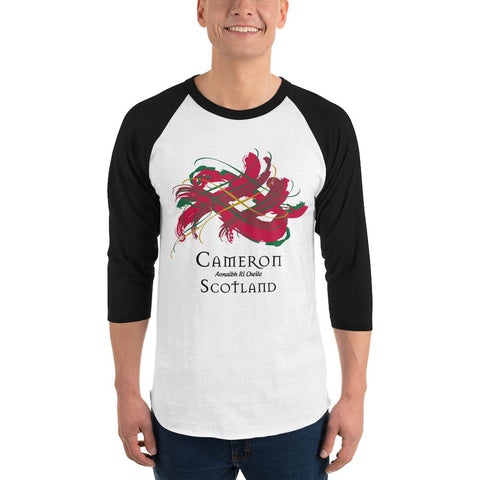 Image of Clan Cameron Tartan Scottish Sleeve Baseball Tee