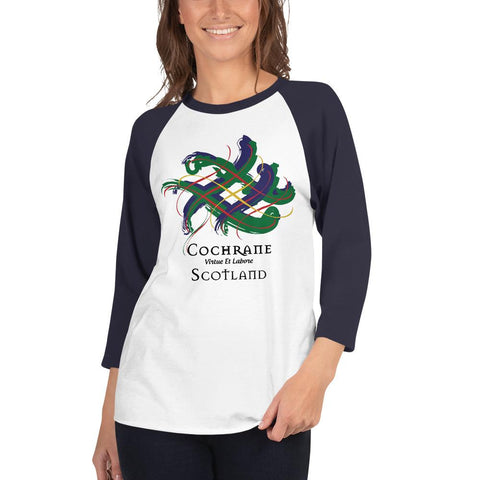 Image of Clan Cochrane Tartan Scottish Sleeve Baseball Tee