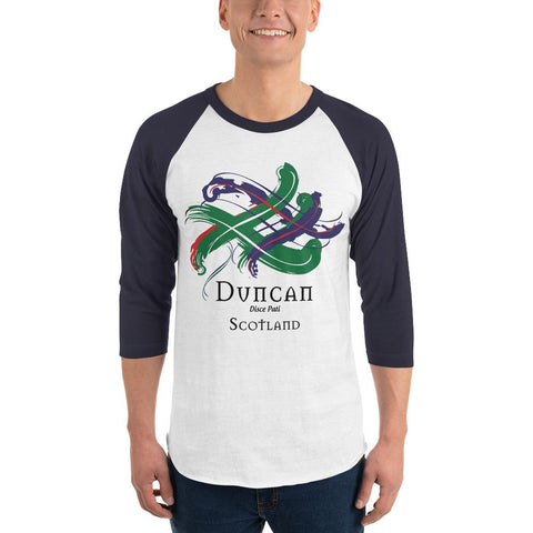 Image of Clan Duncan Tartan Scottish Sleeve Baseball Tee