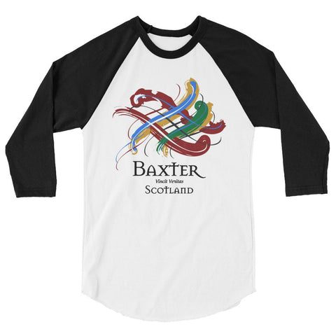 Image of Clan Baxter Tartan Scottish Sleeve Baseball Tee