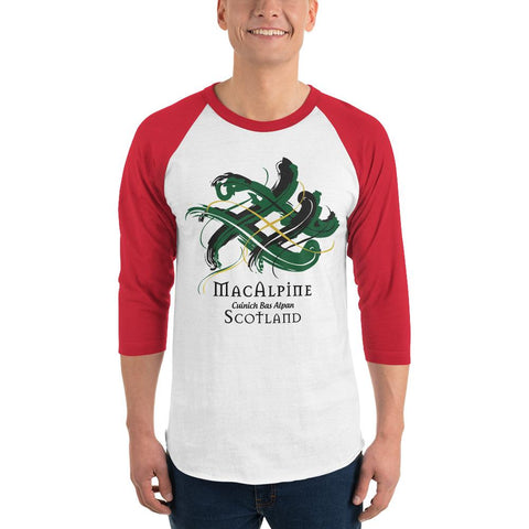 Image of Clan MacAlpine Tartan Scottish Sleeve Baseball Tee