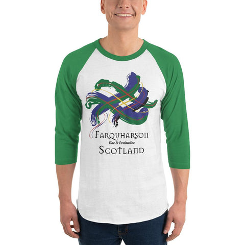 Image of Clan Farquharson Tartan Scottish Sleeve Baseball Tee