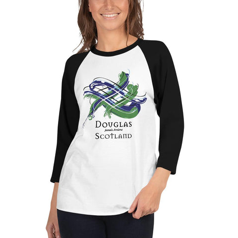 Image of Clan Douglas Tartan Scottish Sleeve Baseball Tee