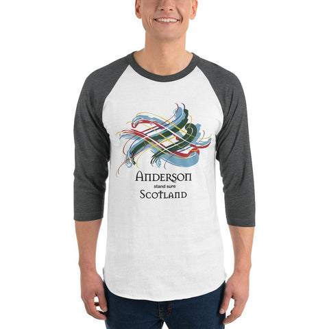 Image of Clan Anderson Tartan Scottish Sleeve Baseball Tee