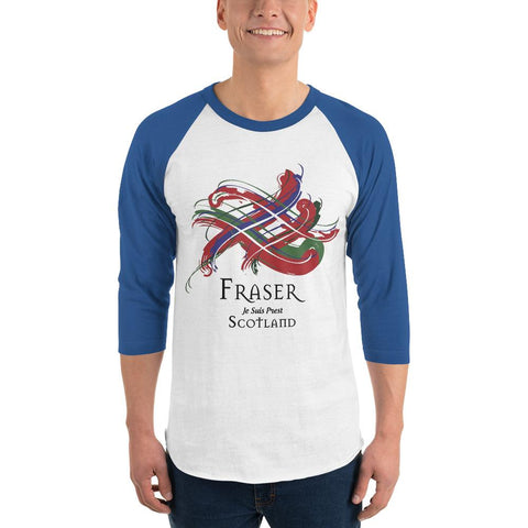 Image of Clan Fraser Tartan Scottish Sleeve Baseball Tee