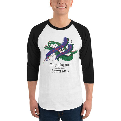 Image of Clan Armstrong Tartan Scottish Sleeve Baseball Tee