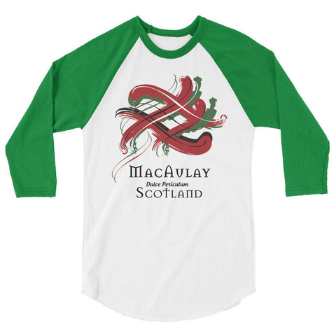 Image of Clan MacAulay Tartan Scottish Sleeve Baseball Tee