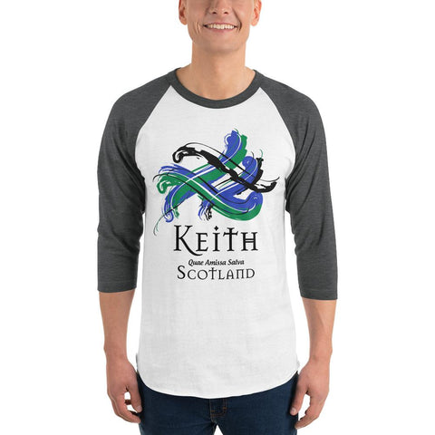 Image of Clan Keith Classic Tartan Scottish Sleeve Baseball Tee