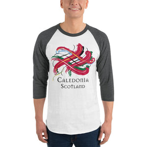 Clan Caledonia Tartan Scottish Sleeve Baseball Tee