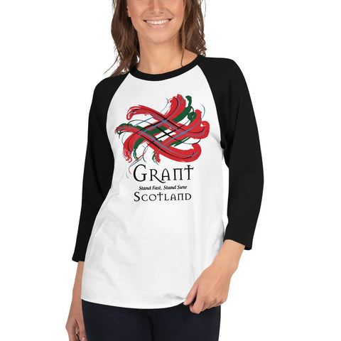 Image of Clan Grant Tartan Scottish Sleeve Baseball Tee