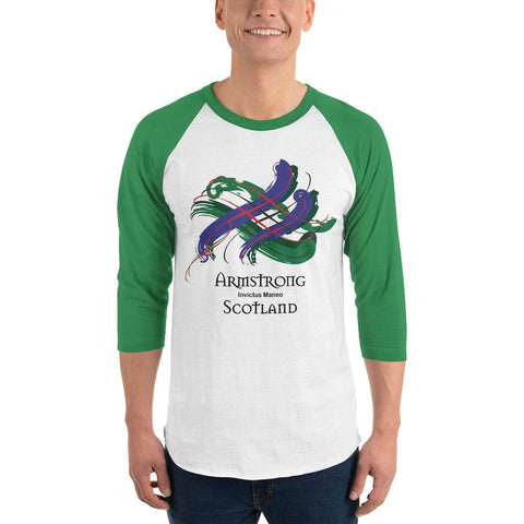 Image of Clan Armstrong Tartan Scottish Sleeve Baseball Tee