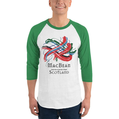 Image of Clan MacBean Tartan Scottish Sleeve Baseball Tee