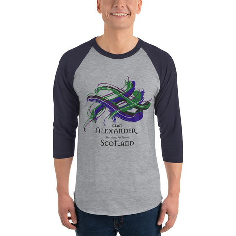 Image of Clan Alexander Tartan Scottish Sleeve Baseball Tee