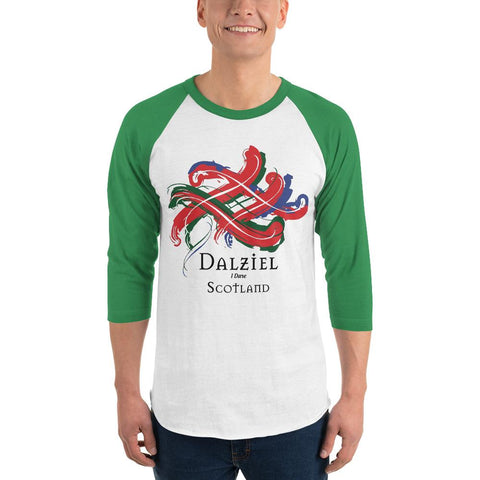 Image of Clan Dalziel Drawstring Tartan Scottish Sleeve Baseball Tee