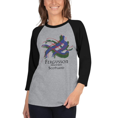 Image of Clan Fergusson Tartan Scottish Sleeve Baseball Tee