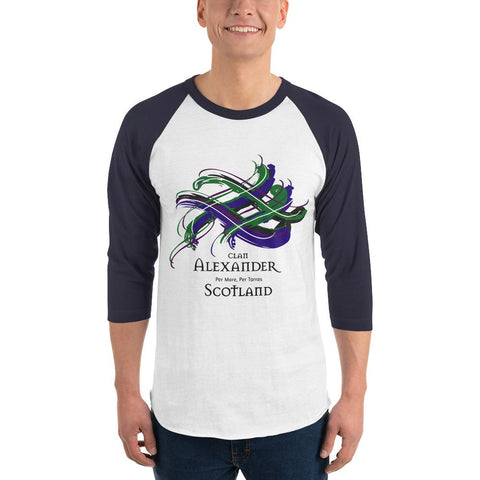 Image of Clan Alexander Tartan Scottish Sleeve Baseball Tee