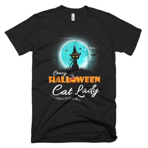 Image of Crazy Cat Lady Funny Halloween T-Shirt