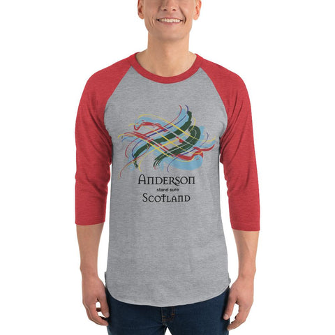 Image of Clan Anderson Tartan Scottish Sleeve Baseball Tee