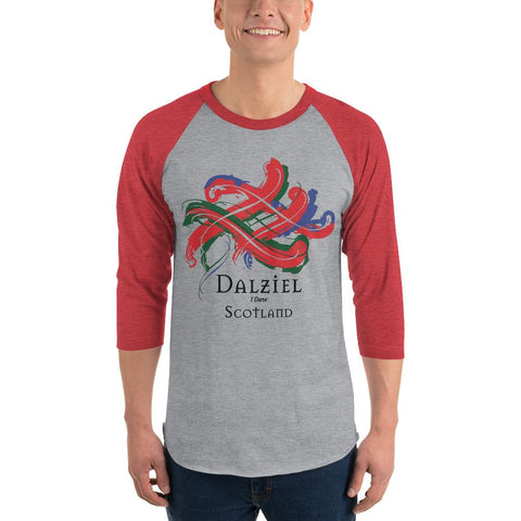 Image of Clan Dalziel Drawstring Tartan Scottish Sleeve Baseball Tee