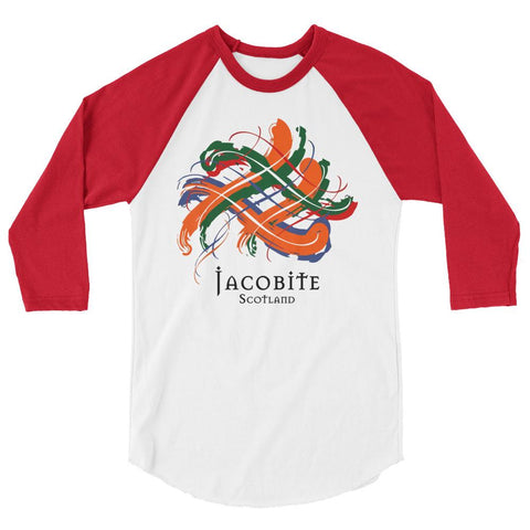 Image of Clan Jacobite Tartan Scottish Sleeve Baseball Tee