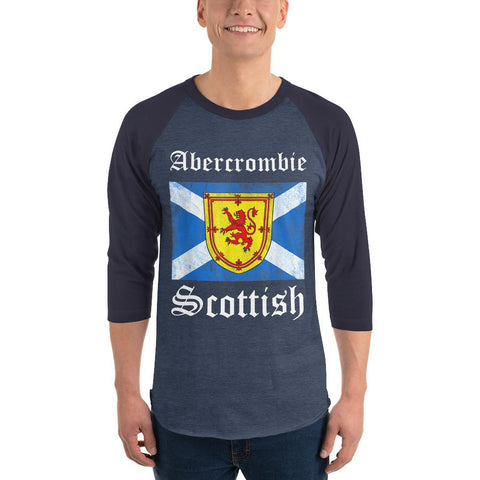 Image of Abercrombie Scottish Sleeve Baseball Tee Coat Arms Lion Flag