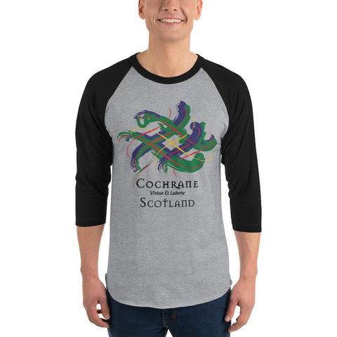 Image of Clan Cochrane Tartan Scottish Sleeve Baseball Tee